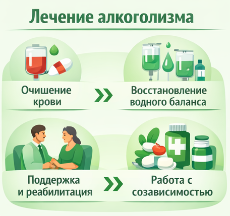 лечение алкоголизма в Зеленодольске этапы